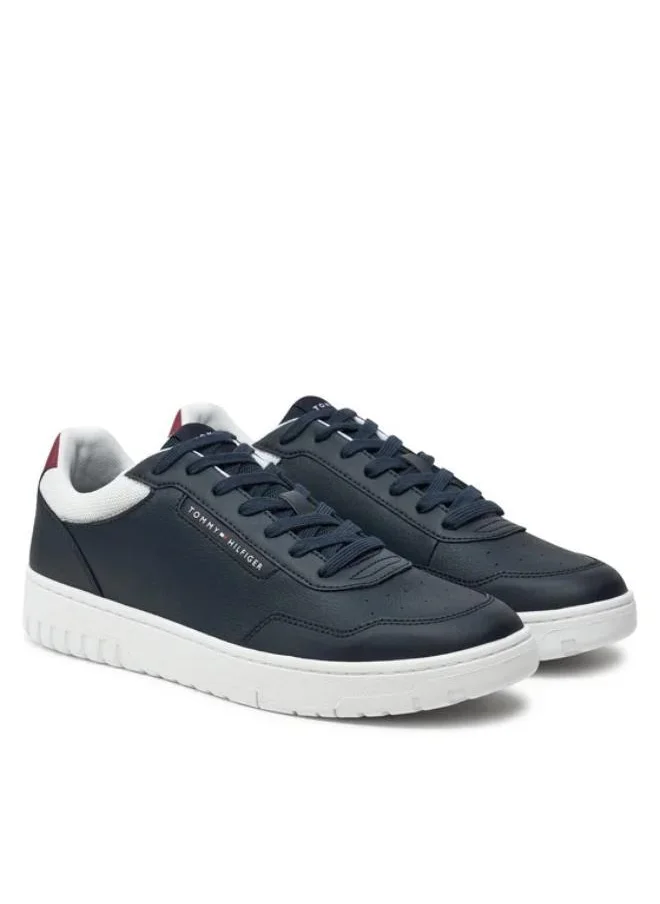 تومي هيلفيغر Basket Core Low Top Leather Sneakers