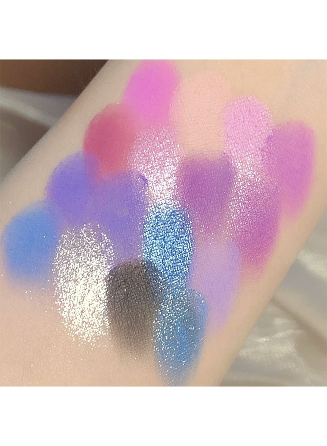 MISS Shadow Palette，16 Colors Shimmer Matte Eyeshadow Palette, Waterproof Colorpop Navy Blue Eyeshadow Purple Eye shadow Paleta Series, Highly Pigmented Shiny Glitter Eyeshadow Makeup - Image 3