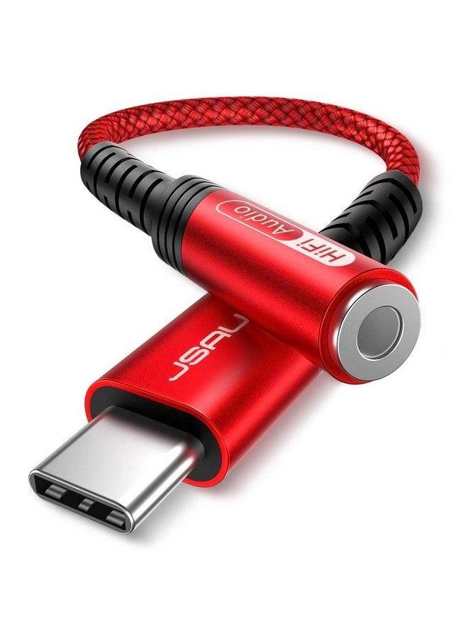 JSAUX Usb Type C To 3.5Mm Female Headphone Jack Adapter Usb C To Aux Audio Dongle Cable Cord Compatible With Pixel 4 3 2 Xl Samsung Galaxy S22 S21 S20 Ultra S20+ Note 20 10 S10 S9 Plus Ipad Pro Red  - Image 1