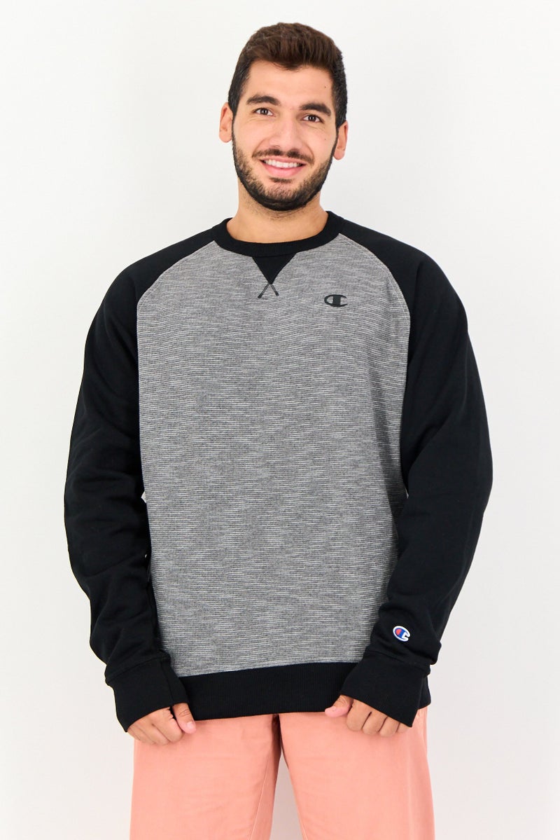 Champion ملابس رياضية للرجال بأكمام طويلة مناسبة، خارجي، سويت شيرت رمادي - Image 1