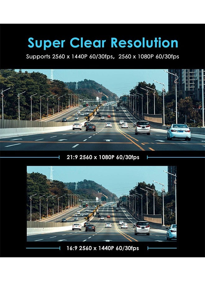 Generic - Driving recorder HD night vision front and rear three-record hidden car DVR three-lens 2-inch recorder - Image 1