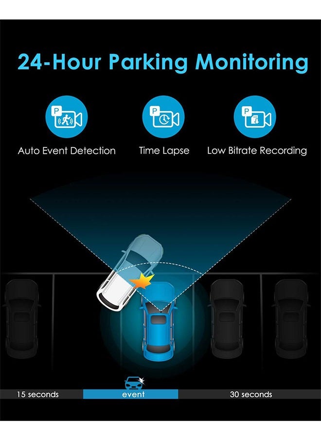 Generic - Driving recorder HD night vision front and rear three-record hidden car DVR three-lens 2-inch recorder - Image 1