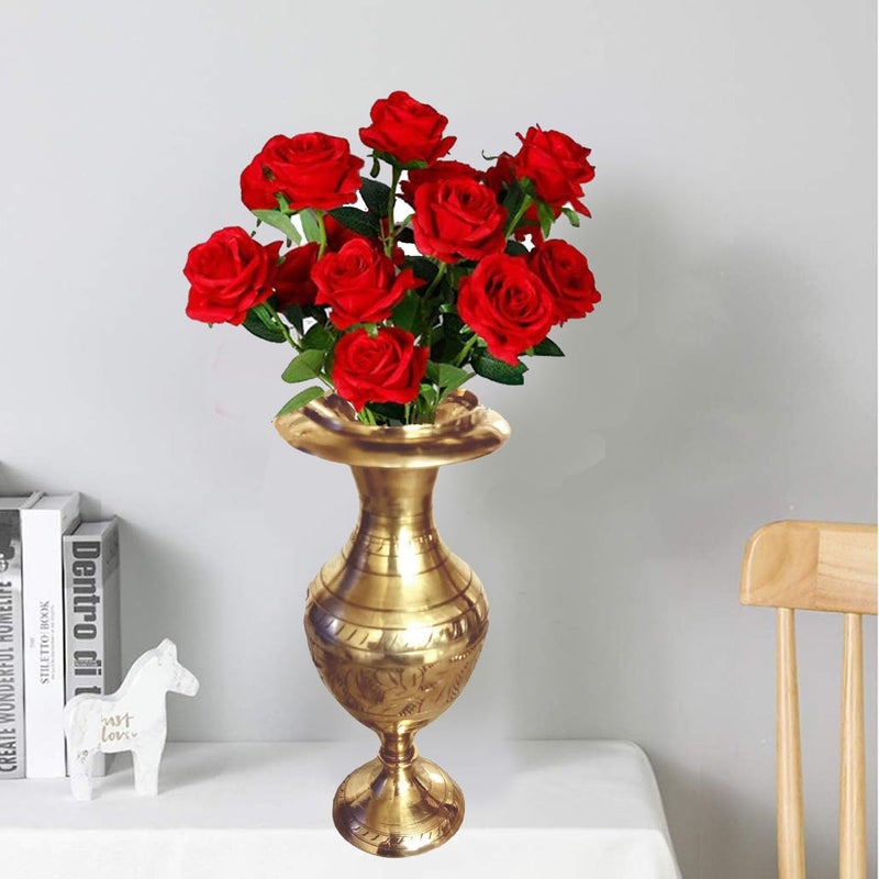 Denique Brass Handicraft Flower VaseFlower Pot for Office and Home Decor with Indian Alluring Design and Nakarshi - Image 4