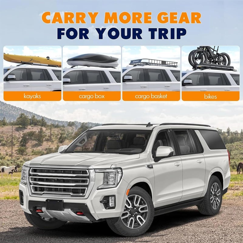APSVE حامل سقف APSVE بوزن 220 رطل لسيارات كاديلاك إسكاليد ESV، شيفروليه سوبربان وتاهو، جي إم سي يوكون ويوكون XL (2015-2020) - Image 4