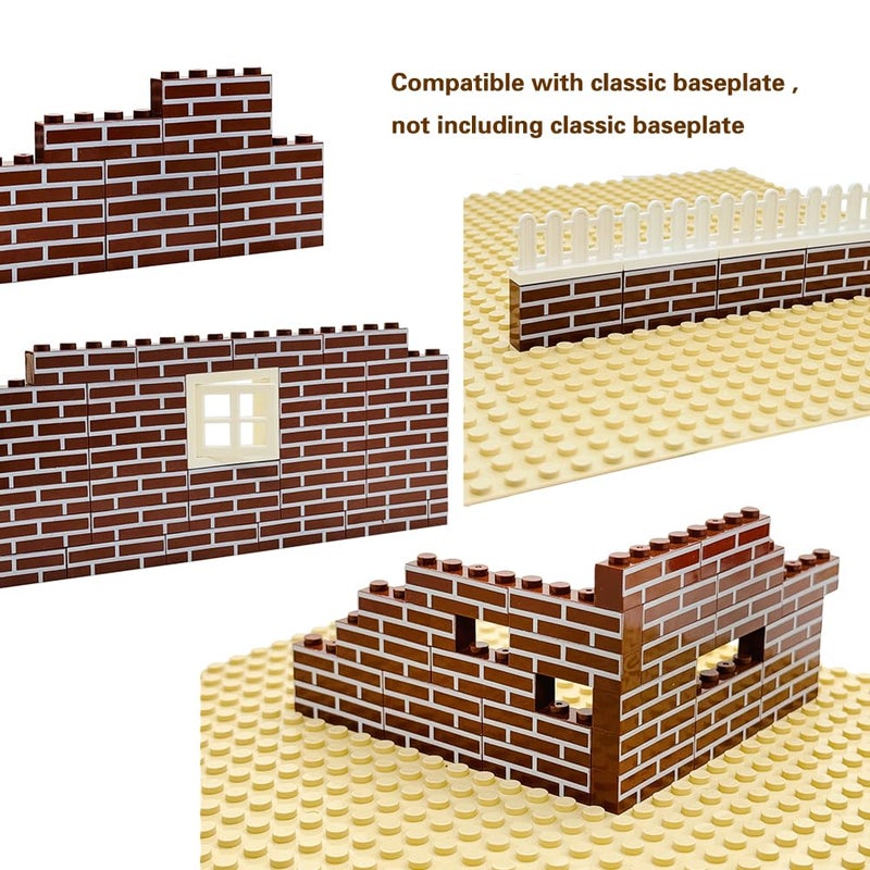 MIUTRUE 100Pcs Classic Wall Building Bricks,1x4 Masonry Profile Bricks Blocks Parts and Pieces Compatible with Major Brands Construction Toys for Kids 6yrs+ (100Pcs Brown) - Image 4