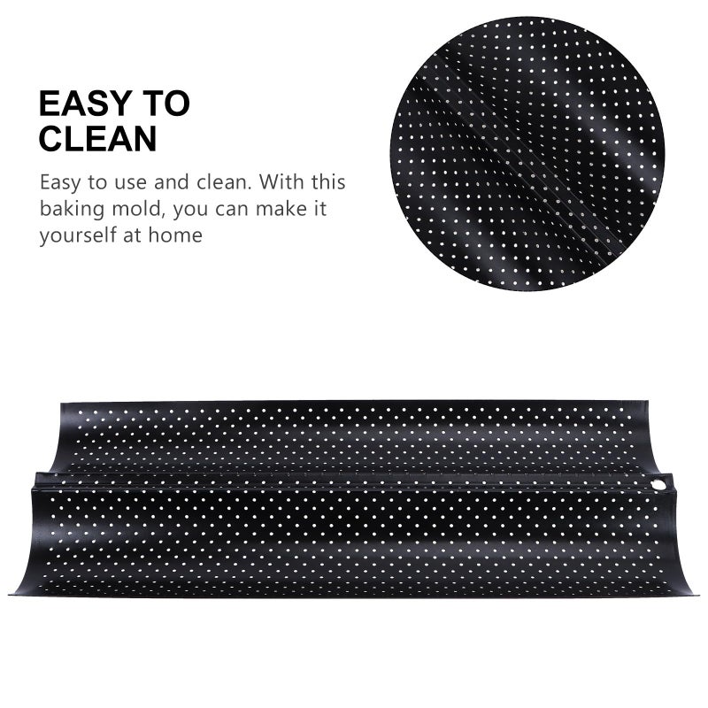 2 Slot Wave Bread Stick Baking Pan Non Stick Bakeware Mold for Homemade Bread - Image 4