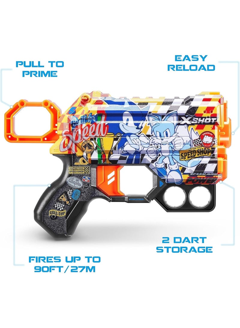 ZURU XSHOT Skins Menace Sonic Blue Bulk SUPER SPEED,Blaster,Design Toy Gun For Kids Teen Adult Boy & Girl, Aiming & Target Outdoor Games, Gift For kids Ages 8+ - Image 3