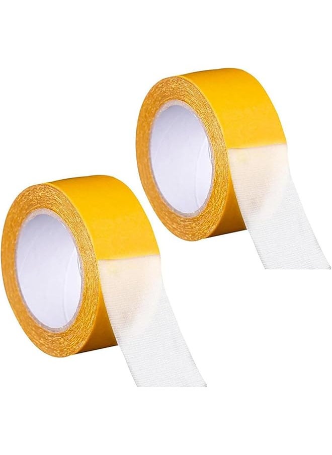 PROMASS promass 2 Rolls Double Sided Carpet Tape - Versatile Clear Double Sided Tape Heavy Duty, Fabric Cloth Tape, No Glue Slag High Tack, for Fixing Carpets, Arts & Crafts, 20m per Roll  - Image 1