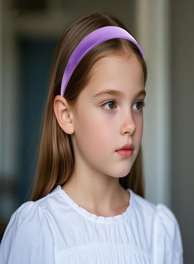 AMCAMI Dark Purple Headband 1 Inch PU Leather Headband Plain Solid Headband Wide Thick Headbands for Women Non-slip Hair Accessories for Women Girls - Image 5