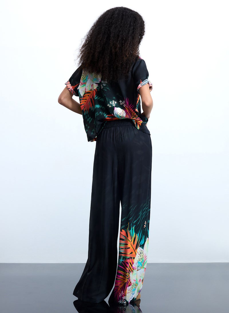 DESIGUAL Straight Trousers Flowing Cut With Elastic Waistband - Image 4