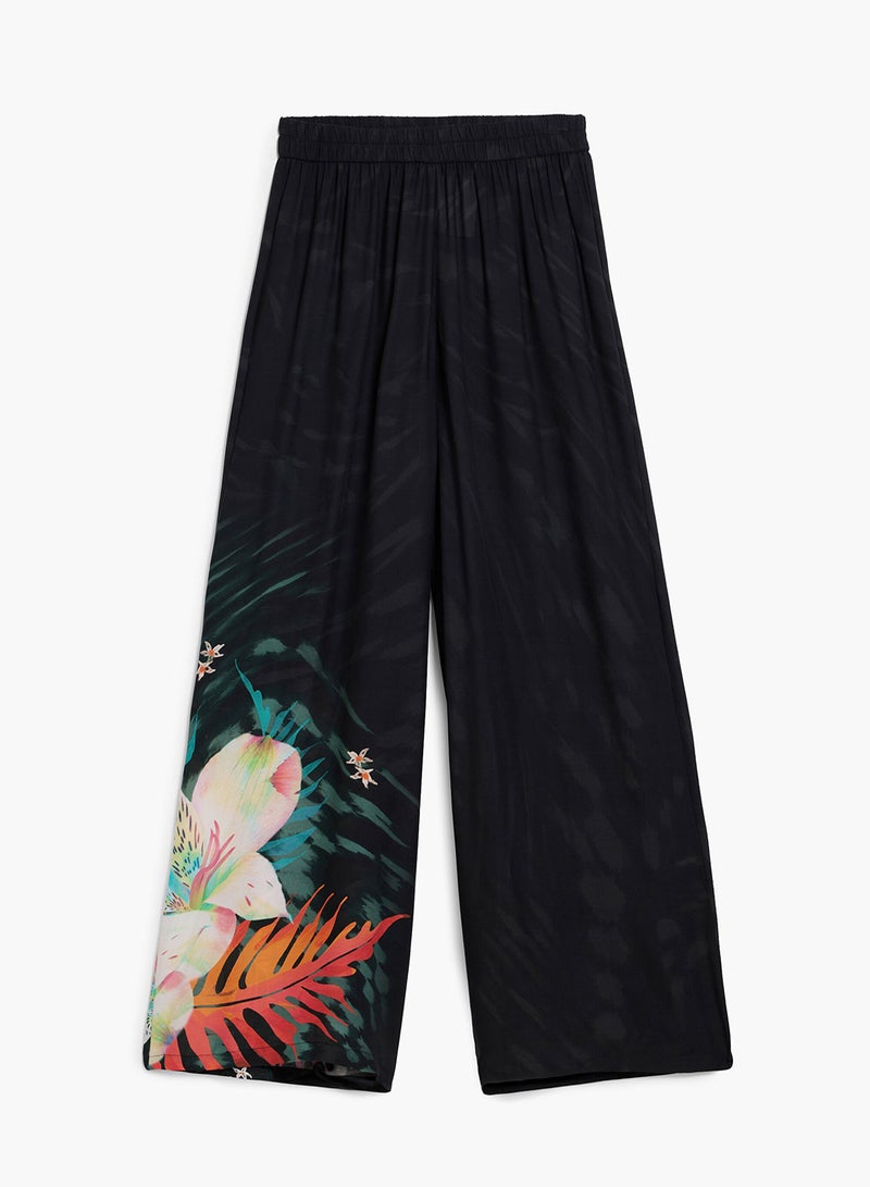 DESIGUAL Straight Trousers Flowing Cut With Elastic Waistband - Image 5