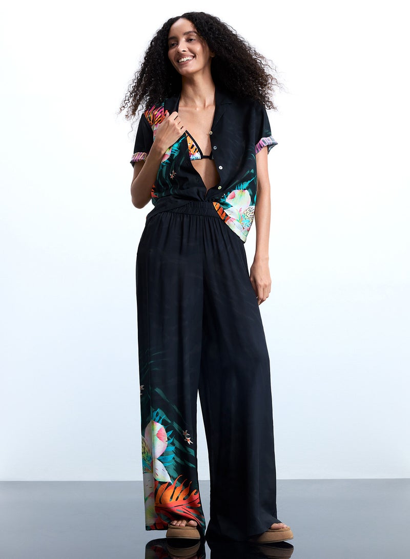 DESIGUAL Straight Trousers Flowing Cut With Elastic Waistband - Image 2