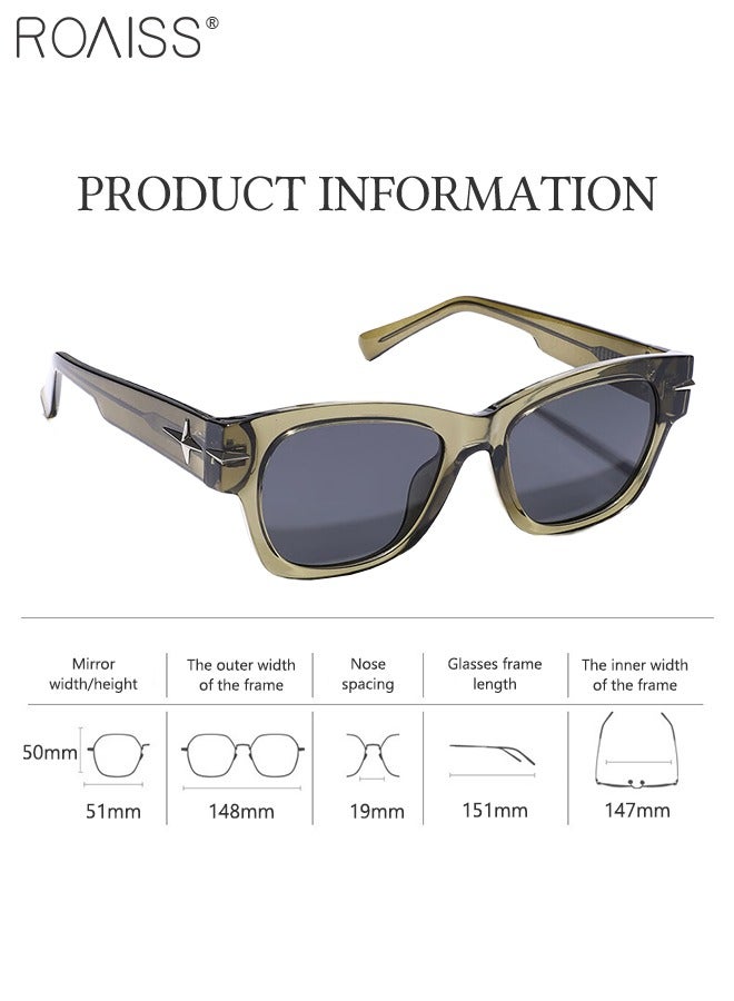 roaiss Square Polarized Sunglasses, UV400 Protection Sun Glasses with TR Frame, Fashion Anti-Glare Sun Shades for Women Men with Glasses Case for Outdoor Party Street Photography, 51mm - Image 3