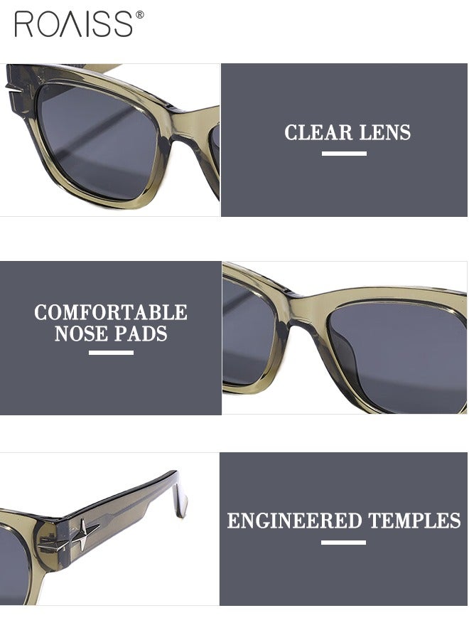 roaiss Square Polarized Sunglasses, UV400 Protection Sun Glasses with TR Frame, Fashion Anti-Glare Sun Shades for Women Men with Glasses Case for Outdoor Party Street Photography, 51mm - Image 4