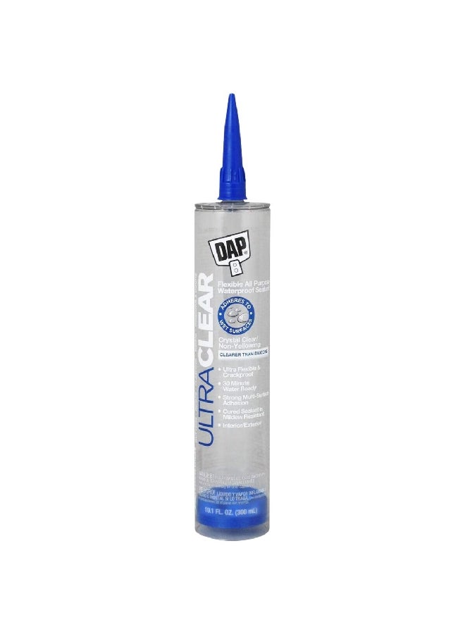 Dap Ultra Flexible All Purpose Waterproof Sealant Clear 10.1 fl oz 7079818388 - Image 1