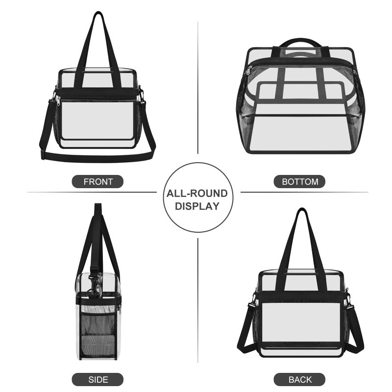USPECLARE Clear Bag Stadium Approved,Transparent Tote Bag for Stadium Security Travel & Gym Work Sports Games Concerts - Image 2