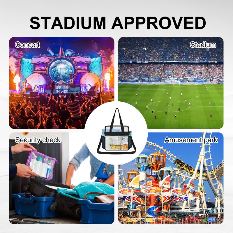 USPECLARE Clear Bag Stadium Approved,Transparent Tote Bag for Stadium Security Travel & Gym Work Sports Games Concerts - Image 3