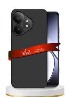 دبليو تيك غطاء حماية من السيليكون السائل الفاخر Realme GT Neo6 SE 5G 2024 باللون الأسود  - Image 1
