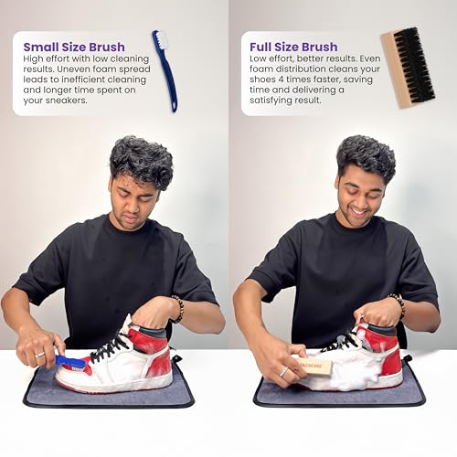 SNEAKARE Quick Kit With Foam Cleaner - Contains 2 x 150ml Foam Shoe Cleaner, Medium Bristle Brush & Decreaser Lite - White Sneakers Cleaning Kit, Leather, Suede, Nubuck, Canvas - Sports Shoes Cleaner - Image 2