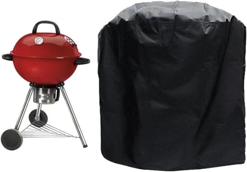 Fire Table Cover 2pcs Waterproof Patio Fire Pit Cover Black UV Protector Grill BBQ Shelter Outdoor Garden Yard Round Canopy Furniture Covers For Outdoor Patio(84x50cm) - Image 4