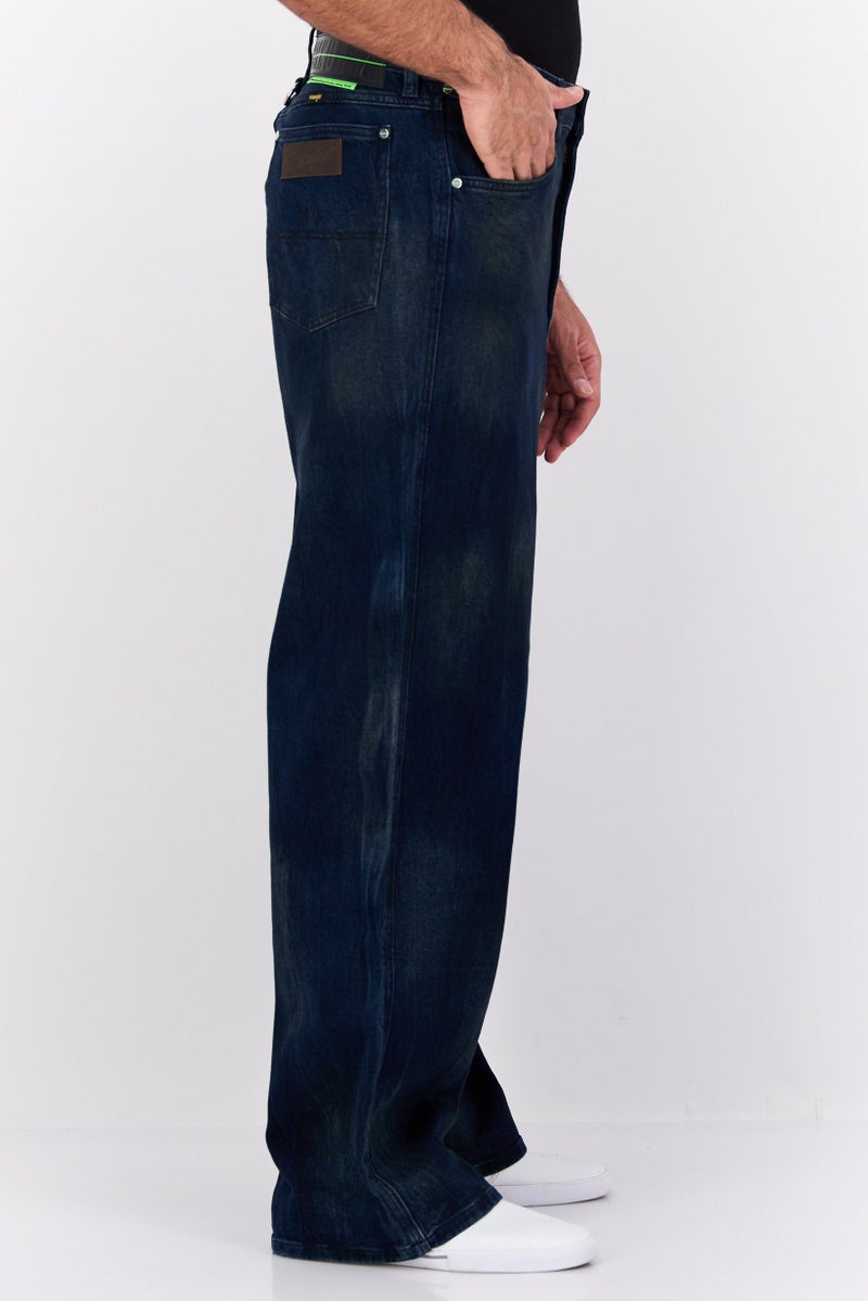 Wrangler Men Regular Fit Washed Stretchable Jeans, Navy - Image 2