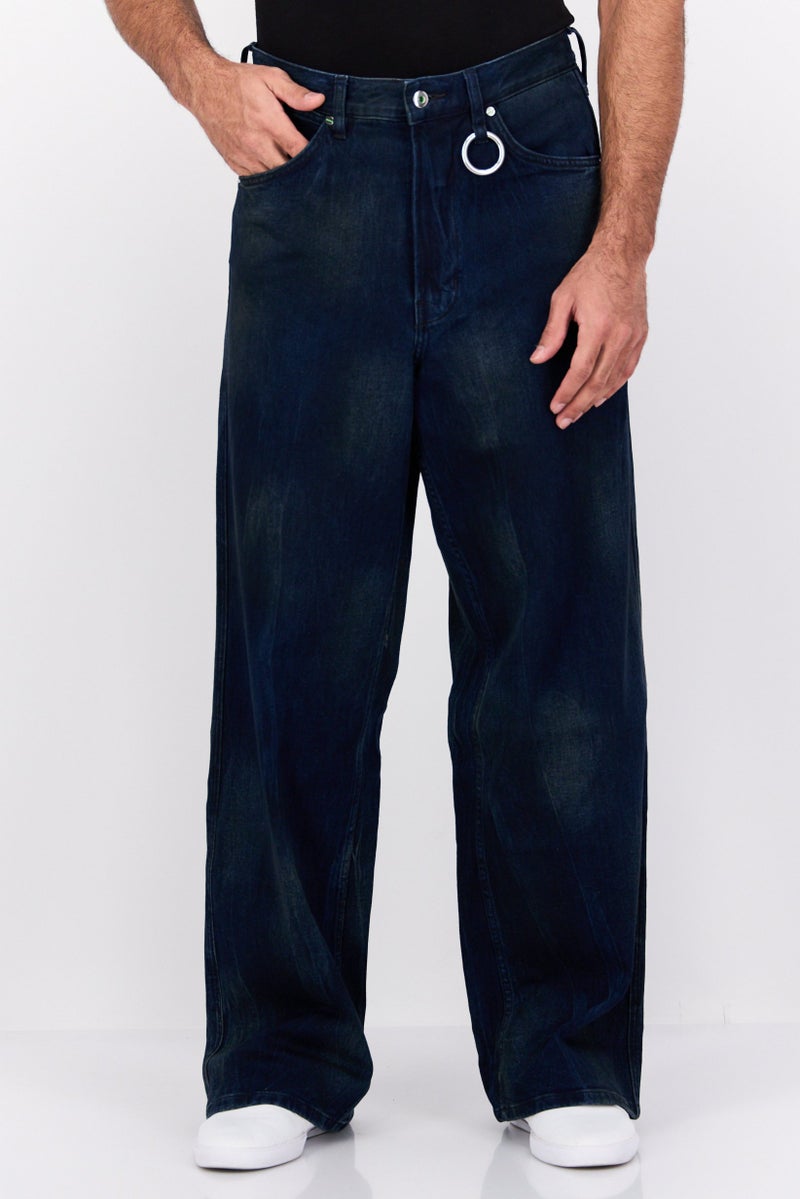 Wrangler Men Regular Fit Washed Stretchable Jeans, Navy - Image 1