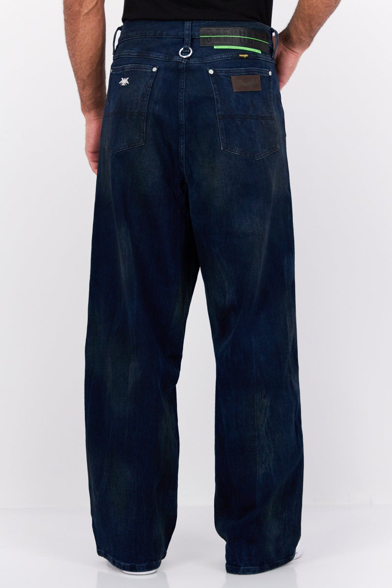 Wrangler Men Regular Fit Washed Stretchable Jeans, Navy - Image 3