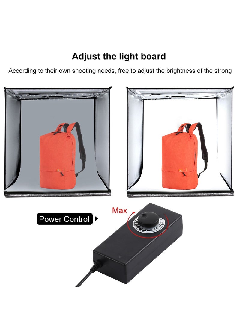 PULUZ - 23.6Inch/60cm Photo Studio Light Box Portable Light Tent LED 5500K White Light Dimmable Mini 36W Photography Studio Tent Kit with 6 Removable Backdrop (Black Orange White Green Blue Red) - Image 1