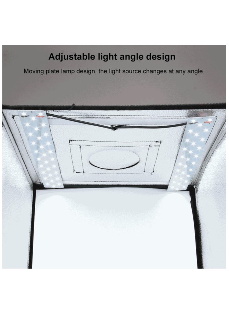 PULUZ - 23.6Inch/60cm Photo Studio Light Box Portable Light Tent LED 5500K White Light Dimmable Mini 36W Photography Studio Tent Kit with 6 Removable Backdrop (Black Orange White Green Blue Red) - Image 1