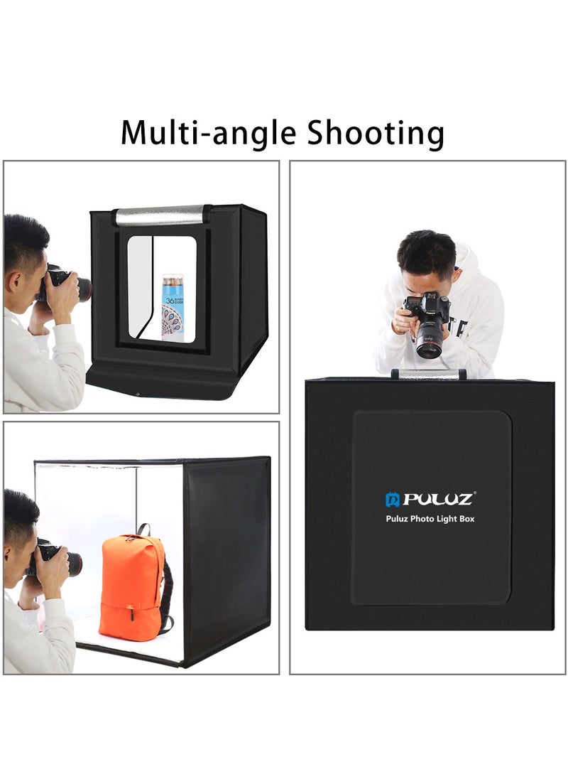 PULUZ - 23.6Inch/60cm Photo Studio Light Box Portable Light Tent LED 5500K White Light Dimmable Mini 36W Photography Studio Tent Kit with 6 Removable Backdrop (Black Orange White Green Blue Red) - Image 1