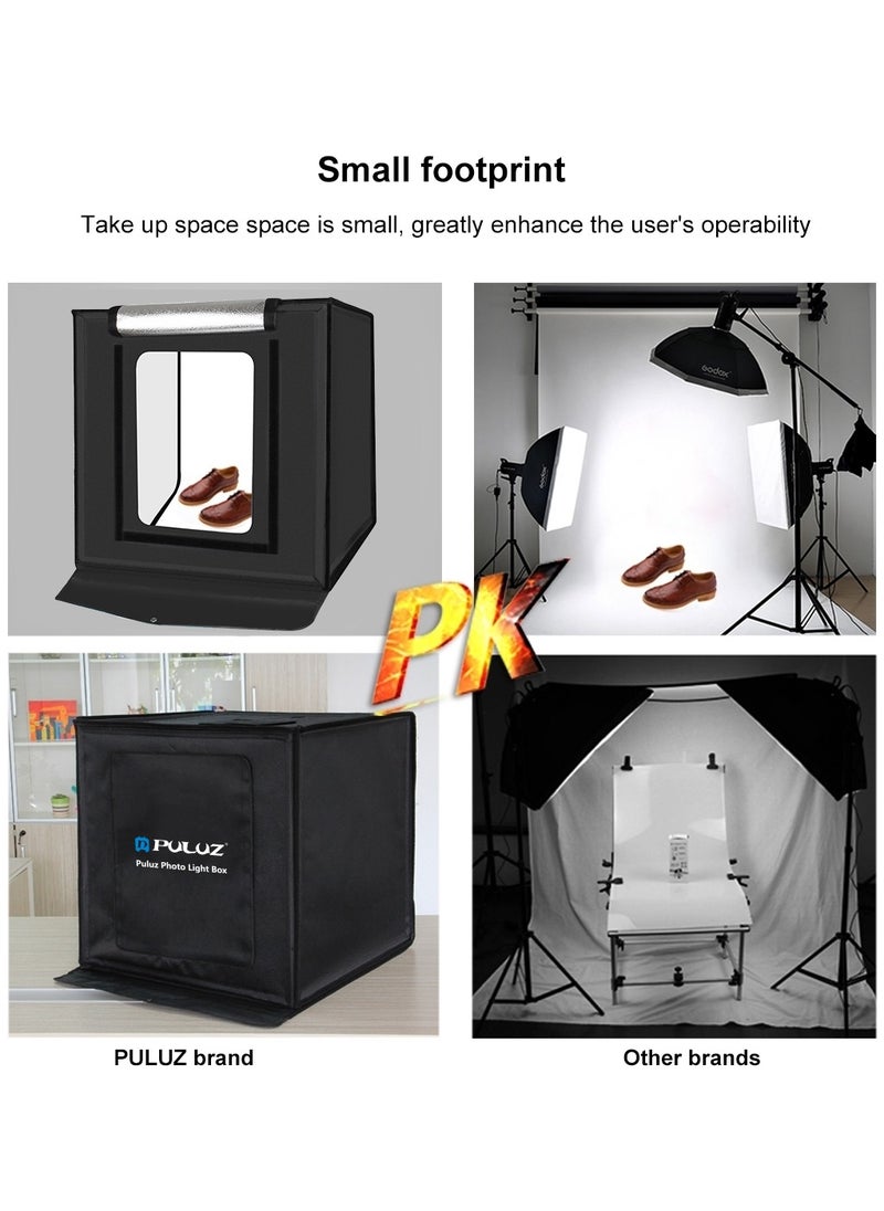 PULUZ - 23.6Inch/60cm Photo Studio Light Box Portable Light Tent LED 5500K White Light Dimmable Mini 36W Photography Studio Tent Kit with 6 Removable Backdrop (Black Orange White Green Blue Red) - Image 1