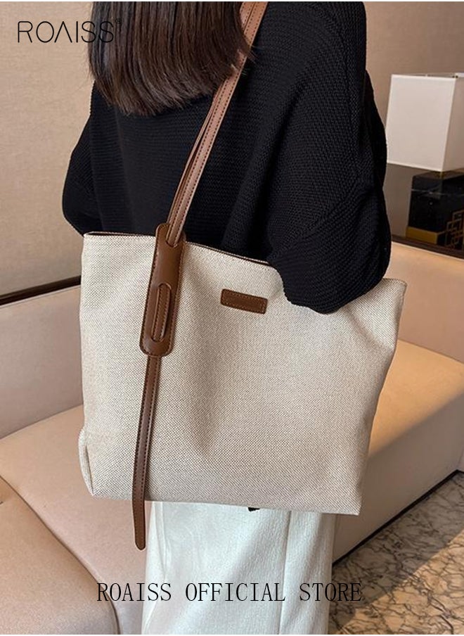 roaiss - Women's Large-Capacity Bag All-Match Canvas Bag Commuter Shoulder Bag Student Tote Bag - Image 1