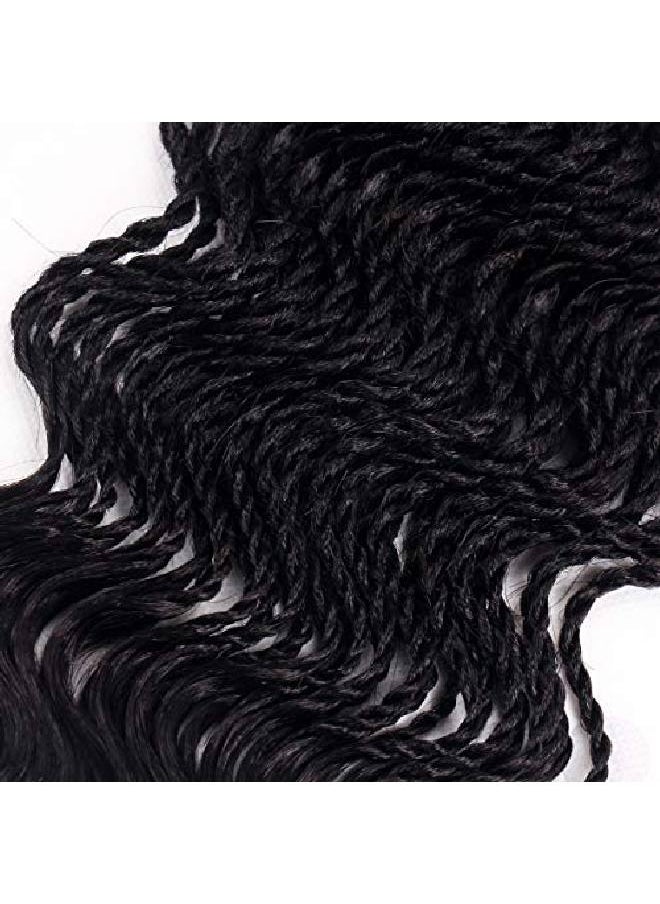 FALEMEI - 35Strands/Pack Wavy Senegalese Twist Crochet Braids 6Packs/Lot 14Inch Synthetic Senegalese Crochet Hair Curly Twist Braiding Hair (14 Inch 1B) - Image 1