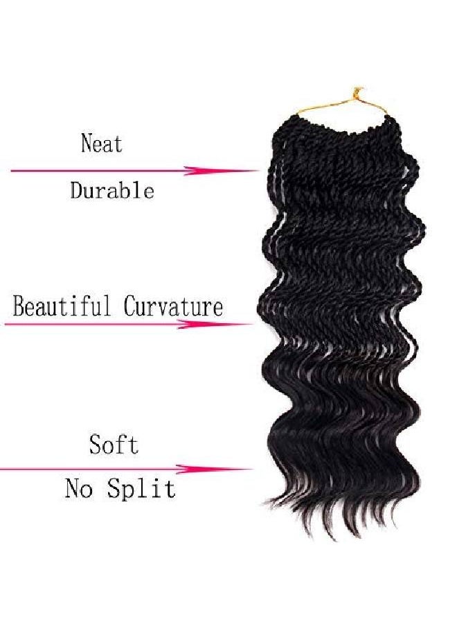 FALEMEI - 35Strands/Pack Wavy Senegalese Twist Crochet Braids 6Packs/Lot 14Inch Synthetic Senegalese Crochet Hair Curly Twist Braiding Hair (14 Inch 1B) - Image 1
