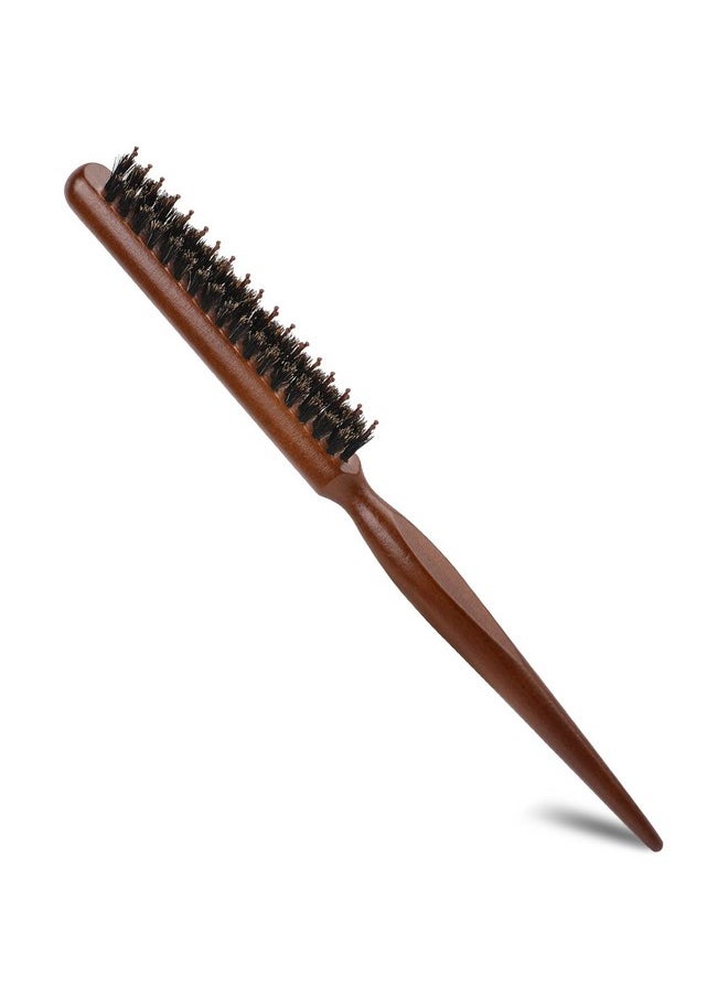 Boar & Nylon Bristle Teasing Brush Teasing Comb With Rat Tail Handle Pick Smoothing Brush For Hair Sectioning For Edge Control Backcombing Smoothing And Styling Thin & Fine Hair To Create Volume