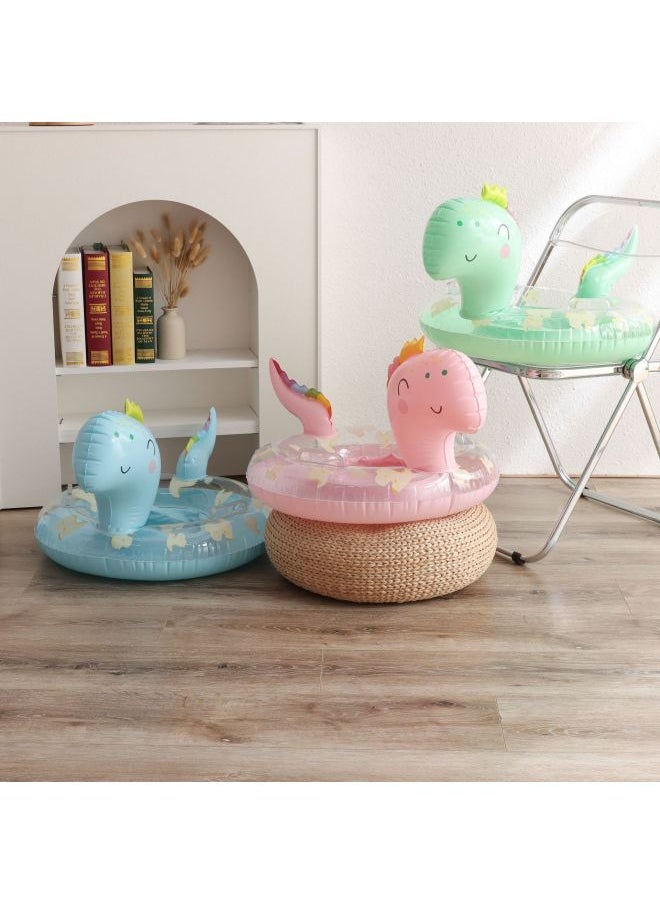 INS Children's Swimming Ring Thickened Cute Dinosaur Pants Ring Baby Seat Ring Sponge Base Ring With Handle-Outer Diameter After Inflation:Suitable For 1-4 Years Old Use-Inside Diameter After Inflation:Space Bear Sponge Underpants Circle