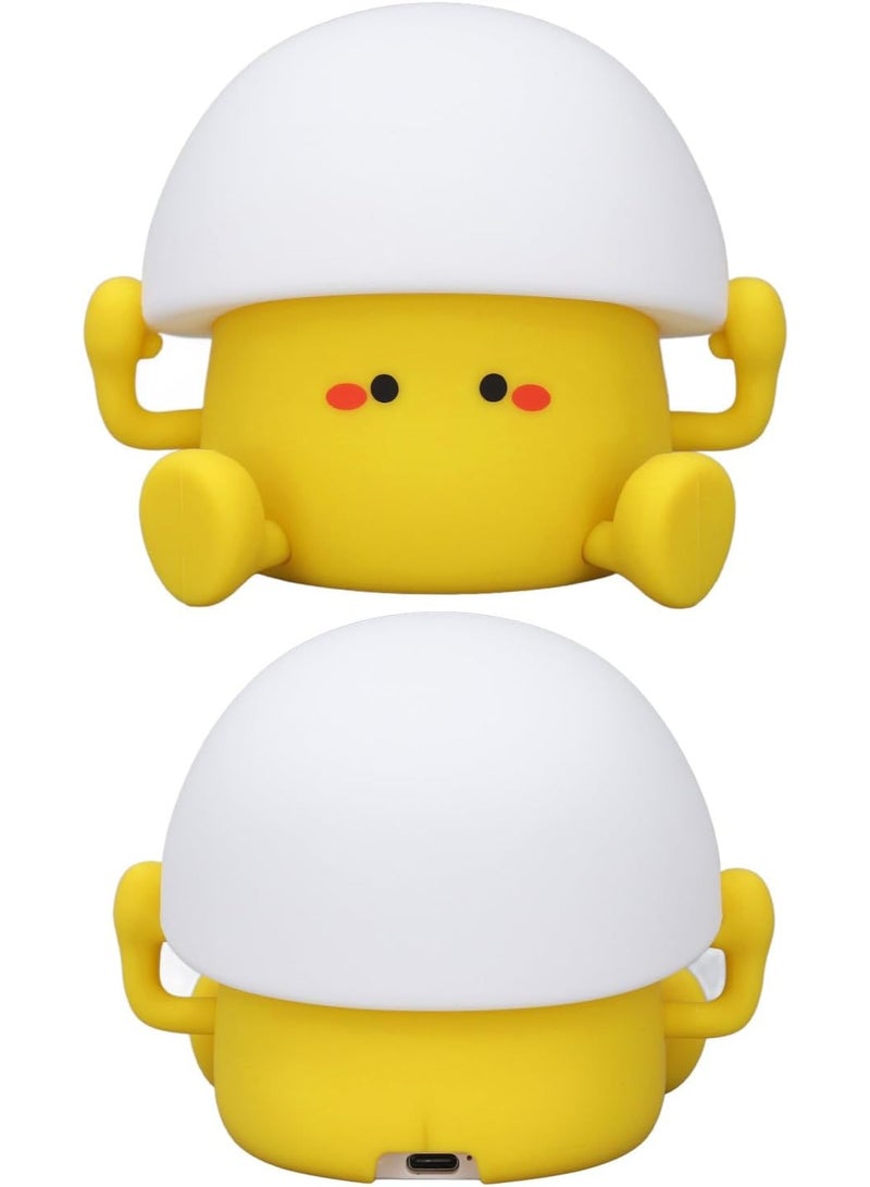 Egg Yolk Silicone Night Light , Rechargeable with 3 Brightness Levels and 30 Minutes Timer , Child-Safe Material with Cute Cartoon Design , Warm Lighting for Bedrooms and Offices , Special Gift for Kids and Adults on All Occasions  - Image 2