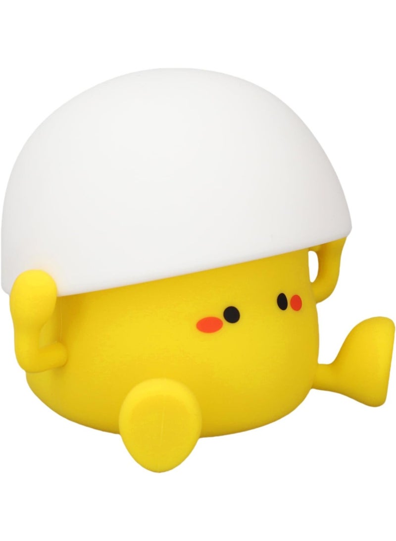 Egg Yolk Silicone Night Light , Rechargeable with 3 Brightness Levels and 30 Minutes Timer , Child-Safe Material with Cute Cartoon Design , Warm Lighting for Bedrooms and Offices , Special Gift for Kids and Adults on All Occasions  - Image 1