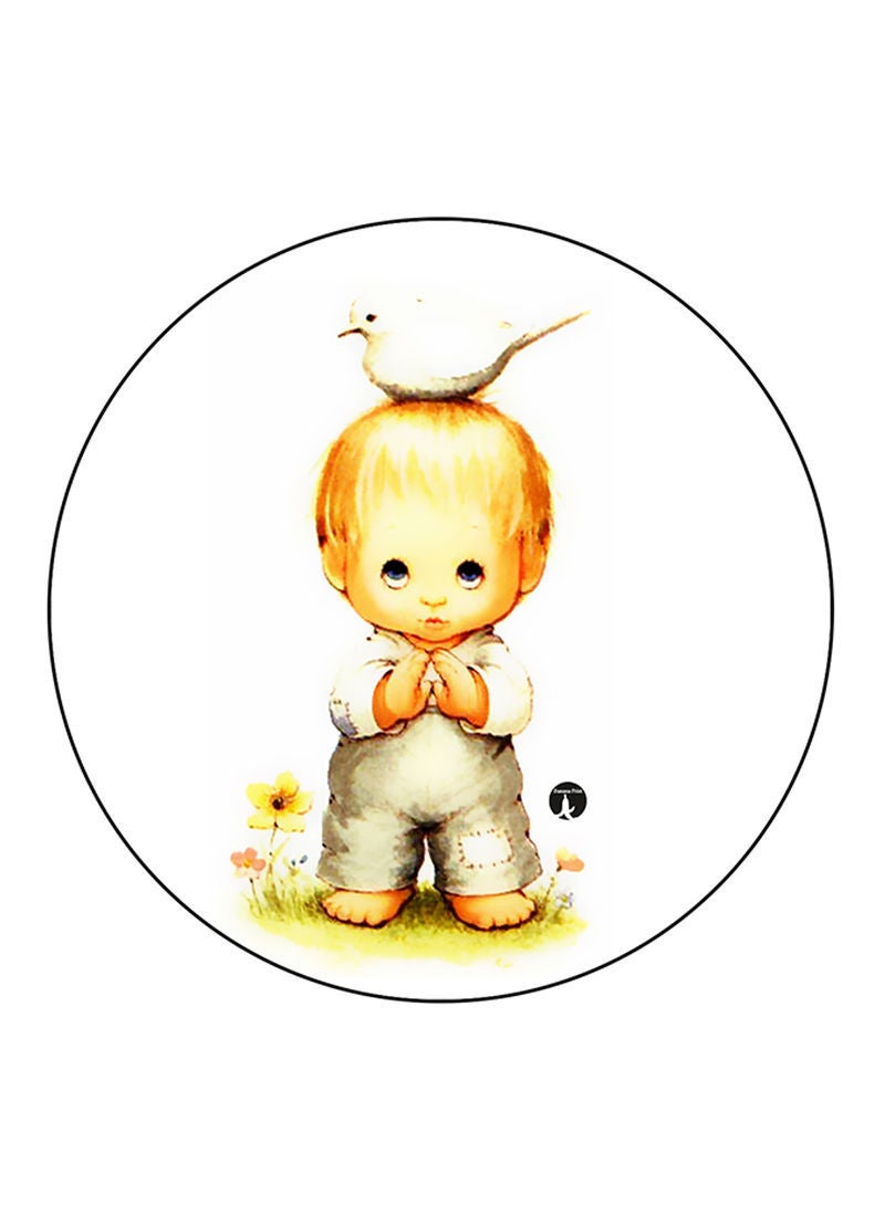 RKN Boy Printed Mouse Pad  Round  Multicolour