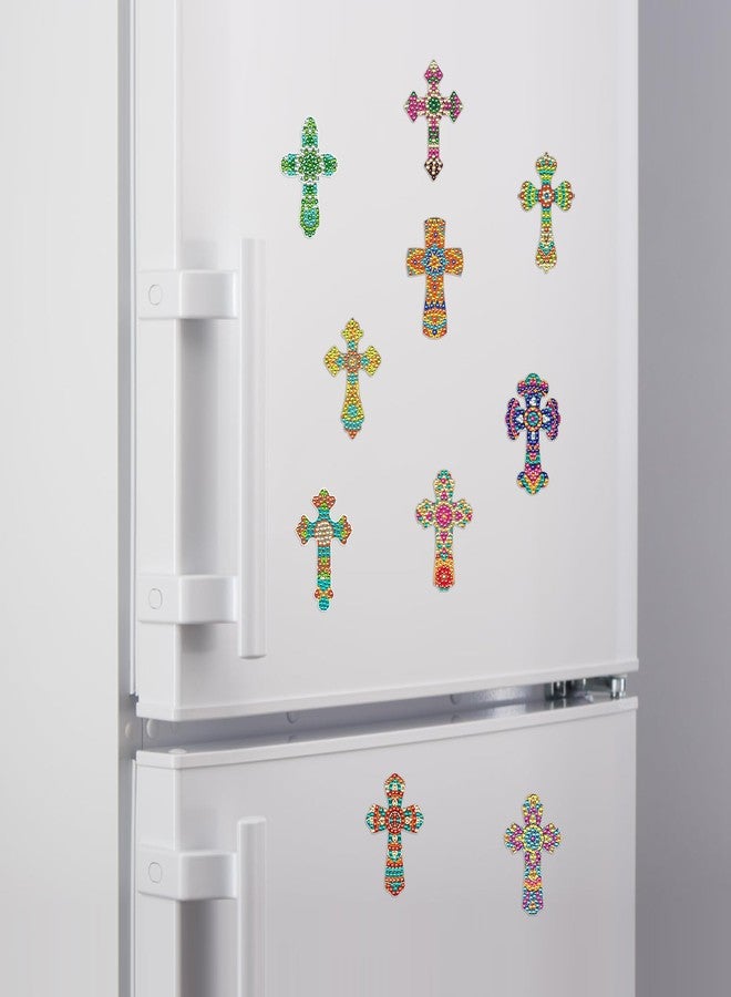 إنكوك مجموعة مغناطيسات فنية ماسية مسيحية للثلاجة من إنكوك - 12 قطعة من مغناطيسات الصليب الفنية الماسية، مجموعة ملصقات فنية دينية للثلاجة، مناسبة للبالغين والمبتدئين، ديكور منزلي، هدية عيد ميلاد ملهمة - Image 2