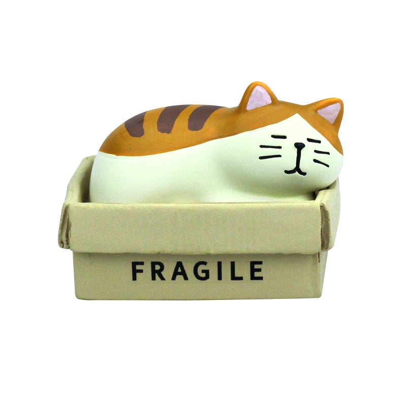 RAQWI Cute Box Cat Figurine Resin Cat for Office, Home Decoration Perfect Cute Cat Gift for Cat Lovers - Image 1
