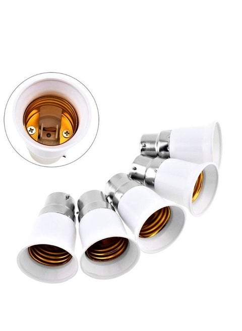 6 Pcs  B22 To E27 Base Screw Light Lamp Bulb Holder Adapter Socket Converter