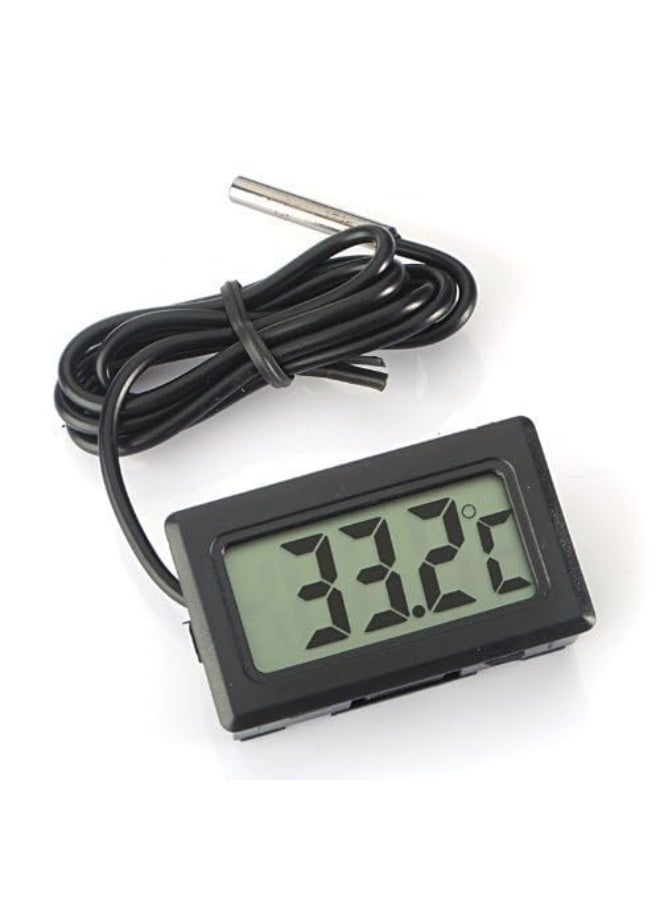 Digital LCD Thermometer Temperature Monitor with External Probe For Fridge Freezer Refrigerator Aquarium -Black - Image 3