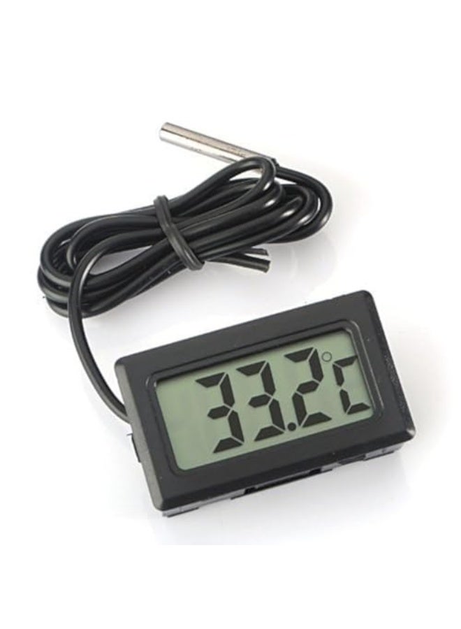 Digital LCD Thermometer Temperature Monitor with External Probe For Fridge Freezer Refrigerator Aquarium -Black - Image 1