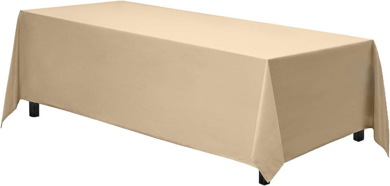 Gee Di Moda Diverse purchase options Rectangle Tablecloth - 70 x 120 Inch | Beige Rectangular Table Cloth in Washable Polyester | Great for Buffet Table, Parties, Holiday Dinner, Wedding & Baby Shower Globally spread simple design - Image 2