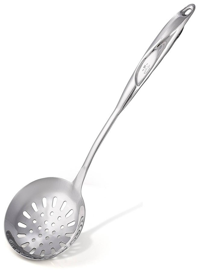Zulay Kitchen Skimmer Spoon - Stainless Steel Slotted Spoon With Extra Large Bowl, Built-In Hang Hole & Comfortable Grip Handle - Durable Food Grade Strainer Spoon For Draining & Frying (14.5 inch) - Image 1
