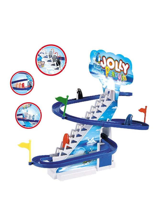 Toy Box Electric Penguins Stair Climb Track Toy Helps Color Recognition Multicolored For 3+ Years Kids  - Image 2