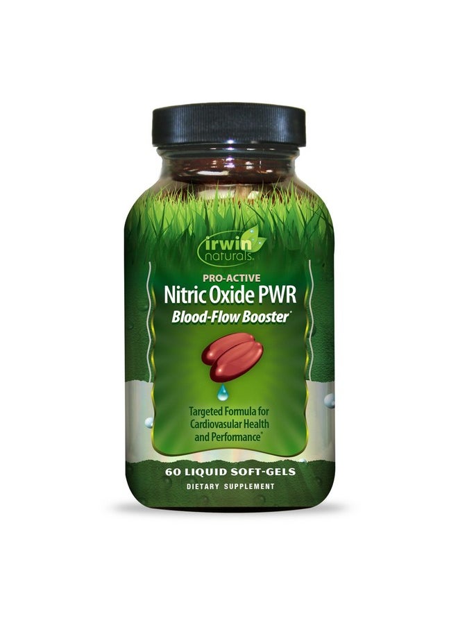 Irwin Naturals - Irwin Naturals Pro-Active Nitric Oxide PWR - 60 Liquid Soft-Gels - Blood-Flow Booster with L-Citrulline, Beet Root & Red Spinach - Image 1