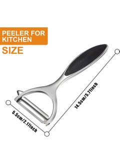 YOUGE Peeler Silver, Vegetable Peeler for Kitchen, Potato Peelers for Fruit Straight Blade, Durable Non-Slip Handle, Y shape  - Image 2