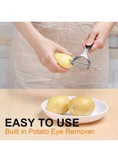 YOUGE Peeler Silver, Vegetable Peeler for Kitchen, Potato Peelers for Fruit Straight Blade, Durable Non-Slip Handle, Y shape  - Image 4